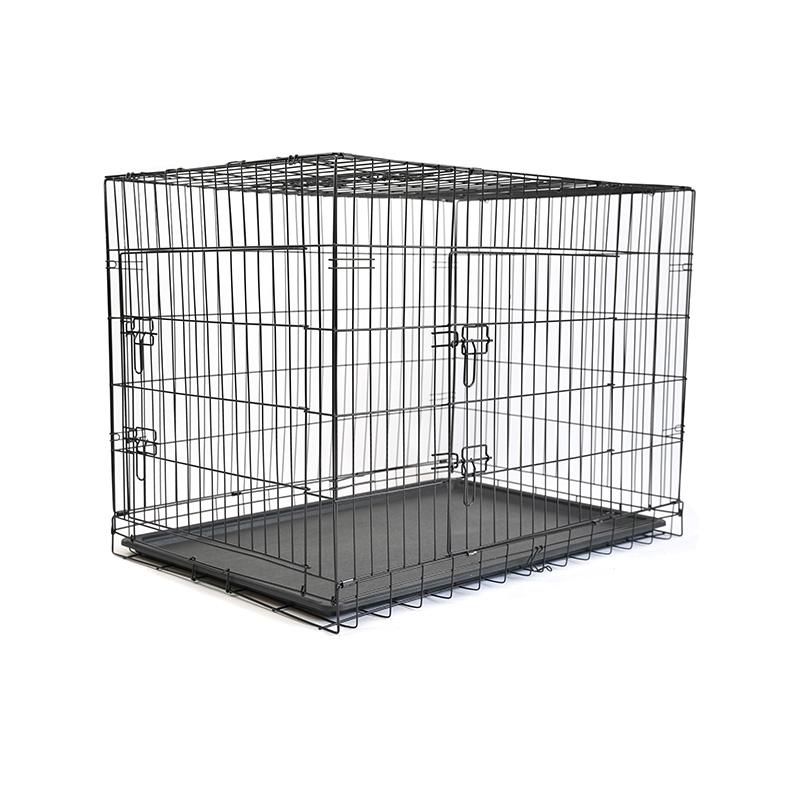 DH016-4 2 Door Iron Tray Metal Pet Cage Dog Crate