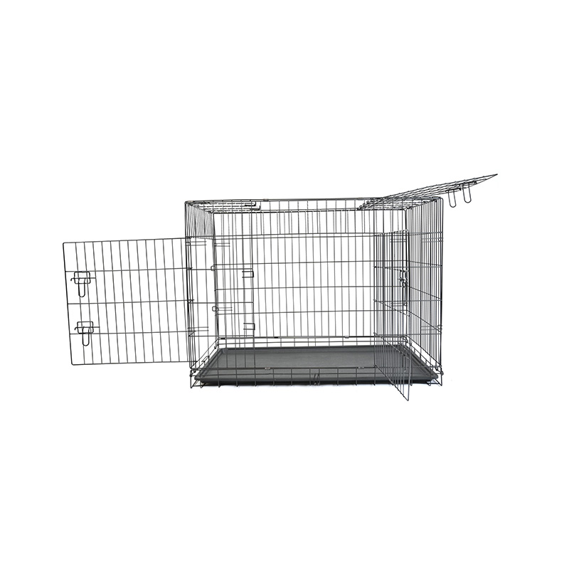 DH016-4 2 Door Iron Tray Metal Pet Cage Dog Crate