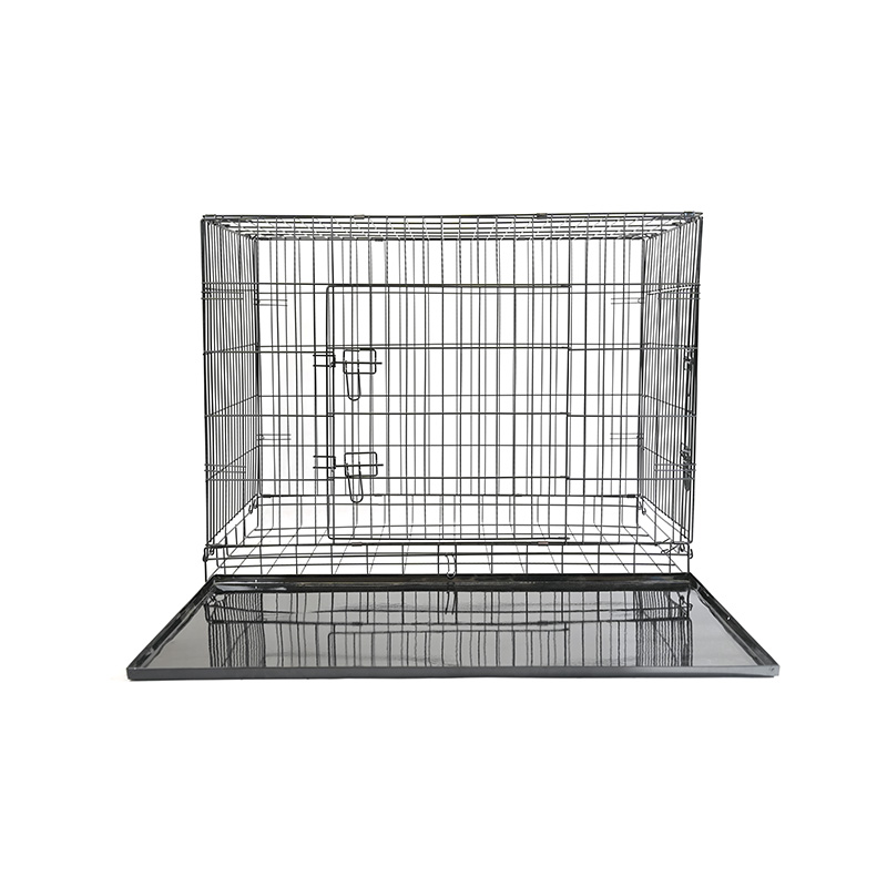 DH016-4 2 Door Iron Tray Metal Pet Cage Dog Crate