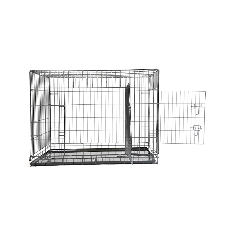 DH016-4 2 Door Iron Tray Metal Pet Cage Dog Crate