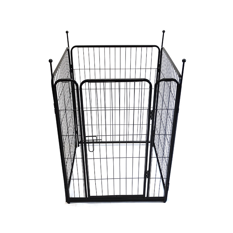 IV Panel Square Folding Portable Metal Pet Exercise Fence Cum Gate