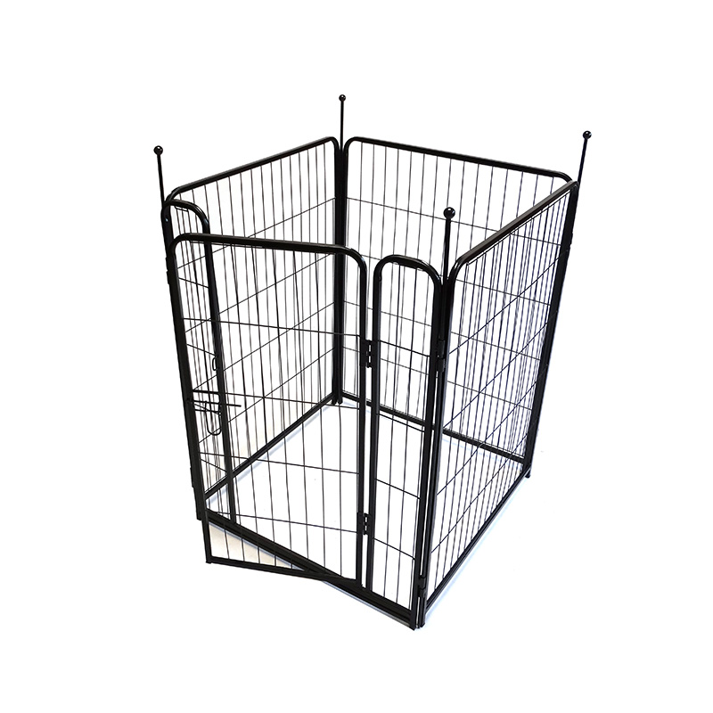 IV Panel Square Folding Portable Metal Pet Exercise Fence Cum Gate