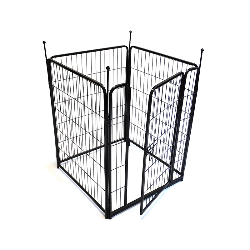 IV Panel Square Folding Portable Metal Pet Exercise Fence Cum Gate