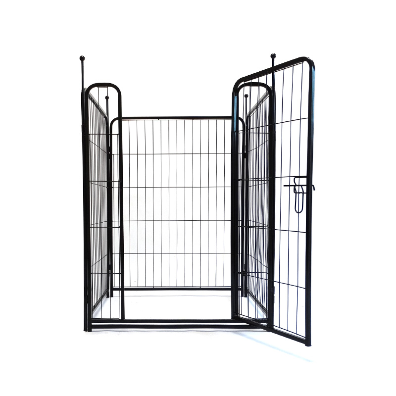 IV Panel Square Folding Portable Metal Pet Exercise Fence Cum Gate